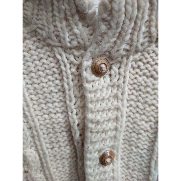 Venecia Imports Womens Large Cable Fisherman Wool Thick Grandpa Chunky Sweater - Picture 2 of 10